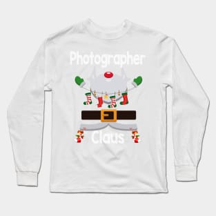 Photographer Claus Santa Christmas Costume Pajama Long Sleeve T-Shirt